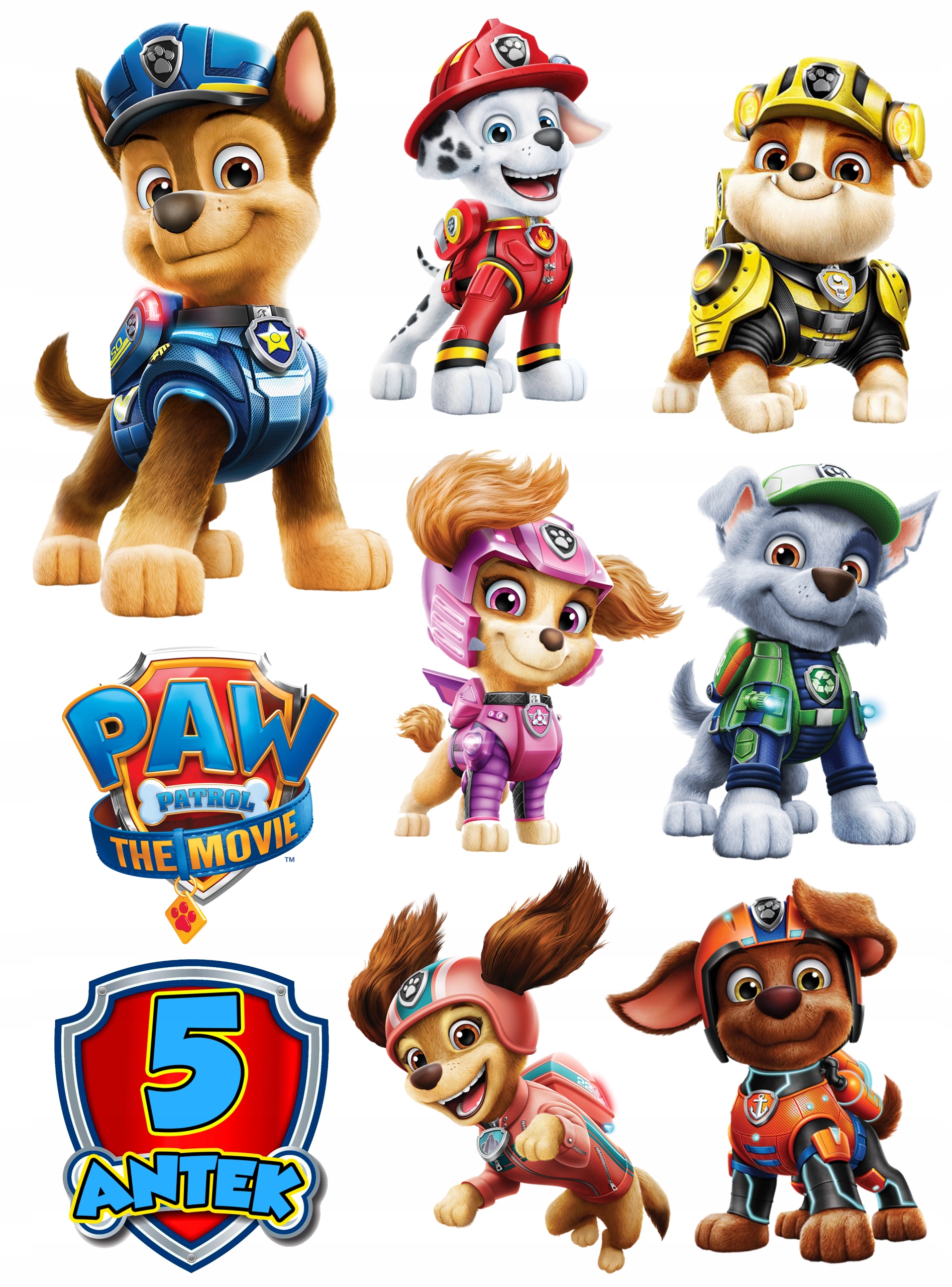 OPŁATEK NA TORT ZESTAW POSTACIE PSI PATROL+ GRATIS TEKST Kolor wielokolorowy