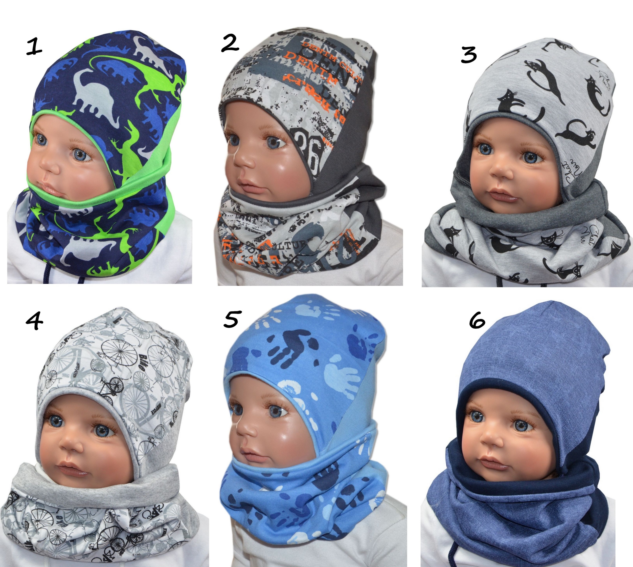 wiosenna czapka i komin 40-44cm 3-6m kolory Marka Inna marka