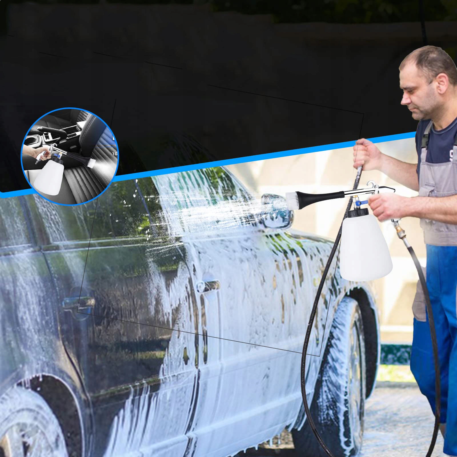 PISTOLET DO CZYSZCZENIA SPRĘŻONYM POWIETRZEM 1000ML PISTOLET DO MYCIA KOC Rodzaj pompy aluminiowa