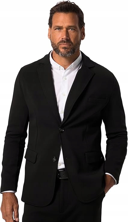 Jp 1880 Černá Sako Plus Size Hladká Klasická 5XL 7AA