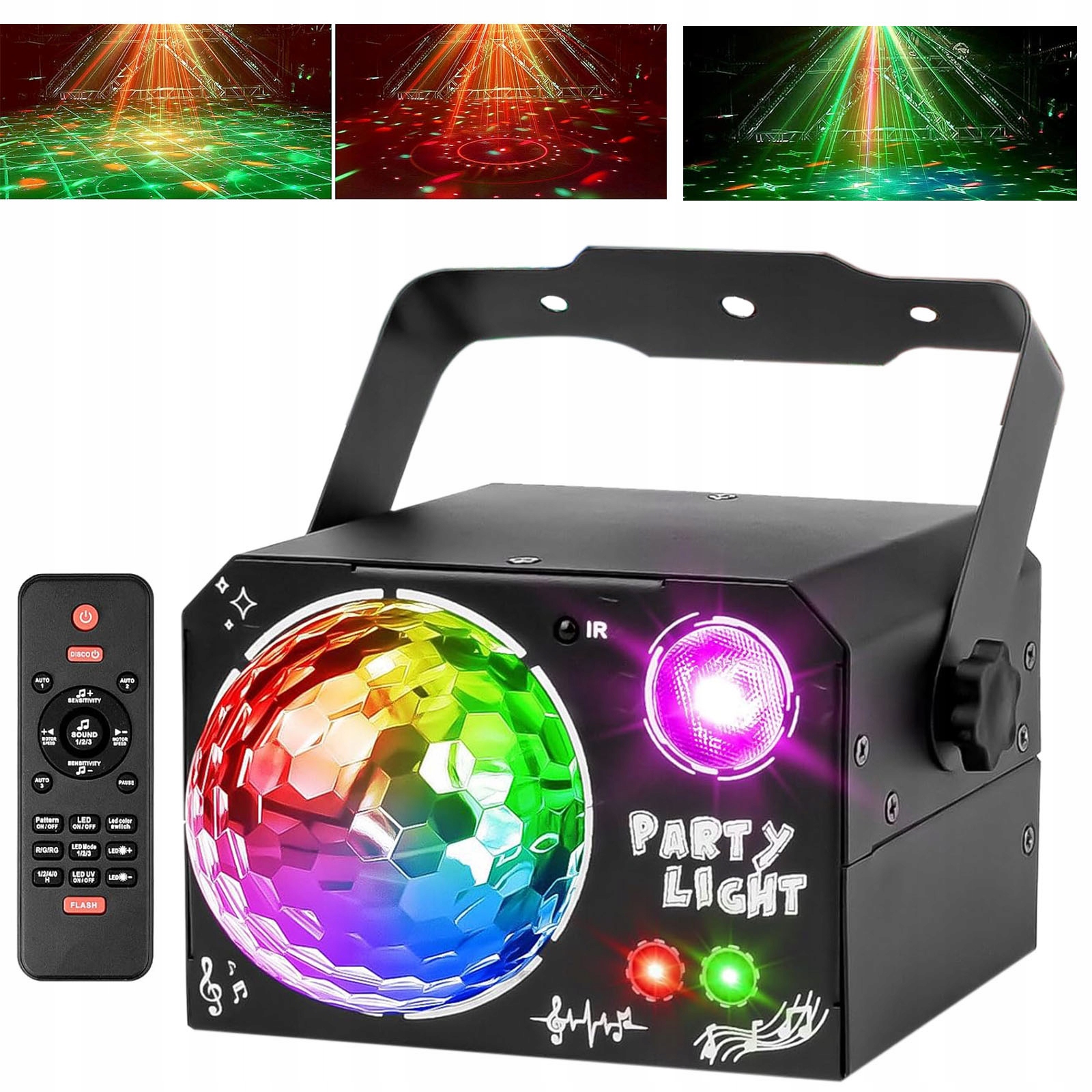 4W1 DISCO DJ PARTY PROJEKTOR OŚWIETLENIE SCENICZNE LED RGB + UV