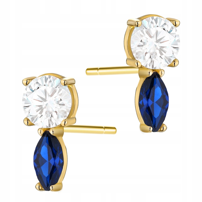 Krásné Zlaté Náušnice pr 585 Šroubky Zirkon a Granátový lístek 14k