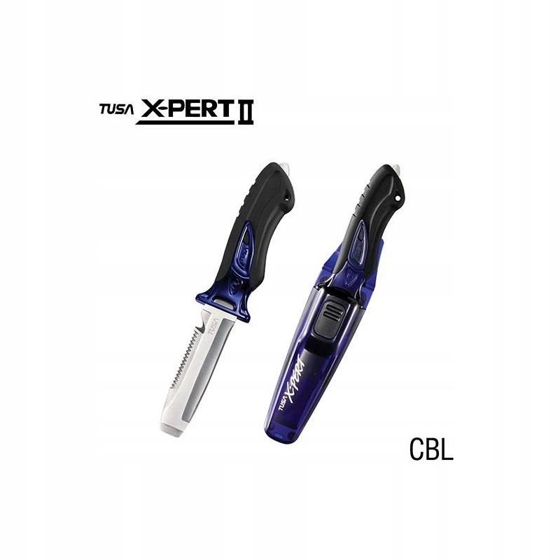 Nůž potápěčský Tusa X-Pert II FK-920 ocelový blunt tip modrý