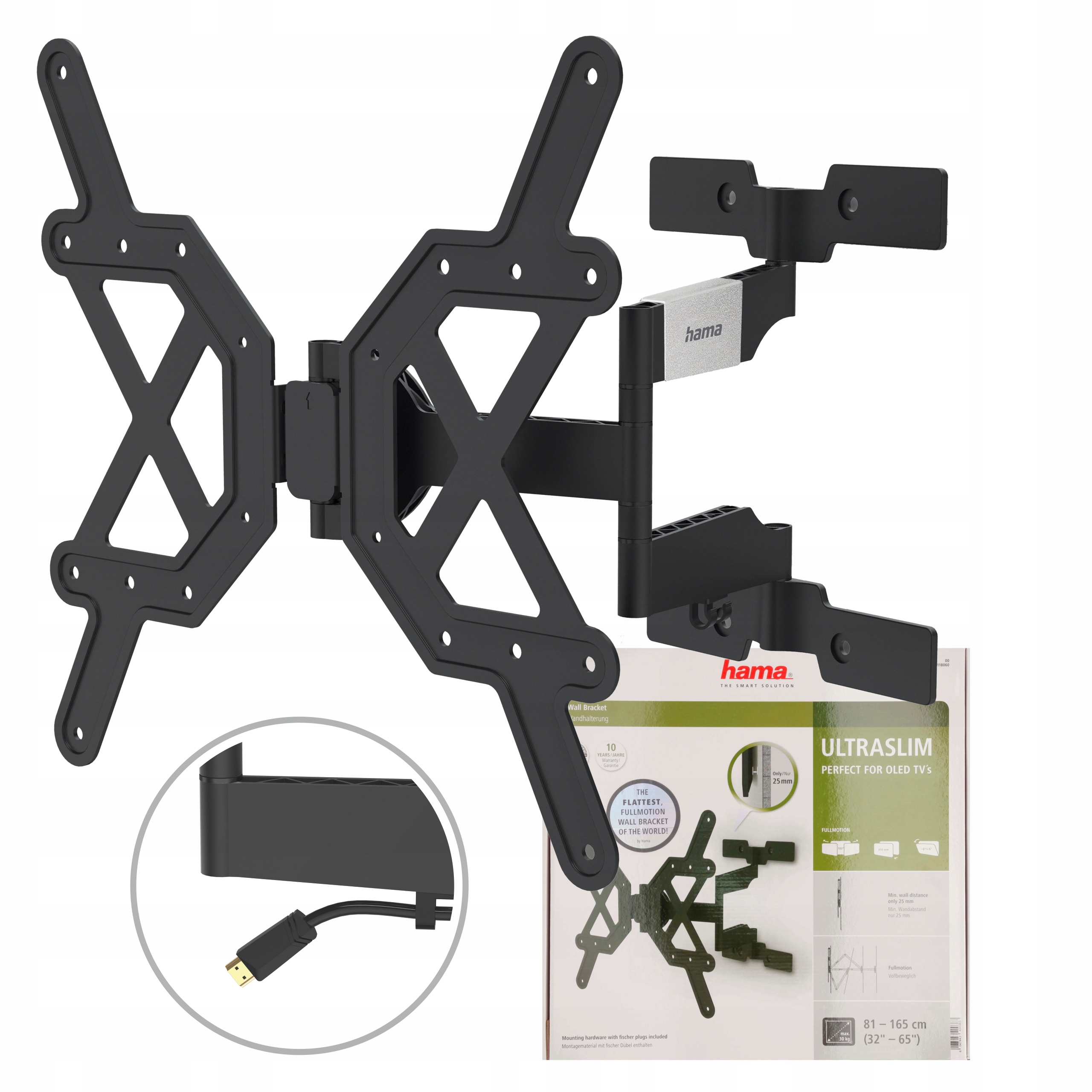 Hama uchwyt obrotowy do telewizora vesa 400x400 fullmotion slim Tv czarny