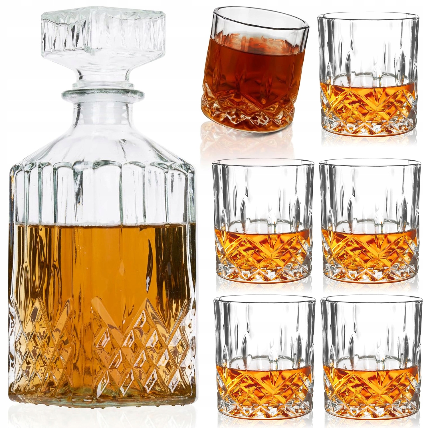 Sada Whisky Karafa Dekanter 920ML Pro Muže 6SKLENICE Na Pití Whisky