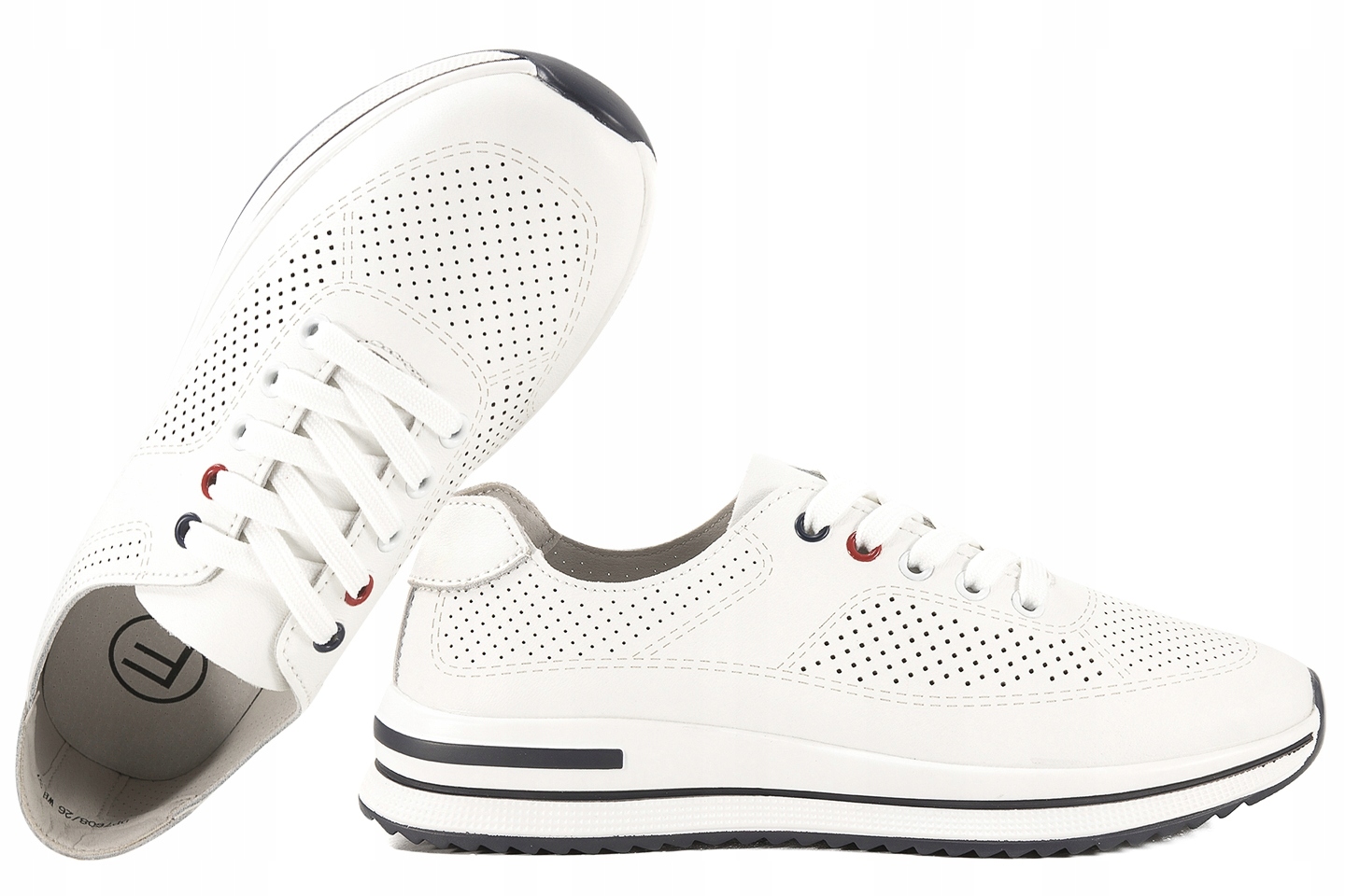 Filippo DP7608 Ažurové Dámské Polobotky Tenisky Kožené bílé 37