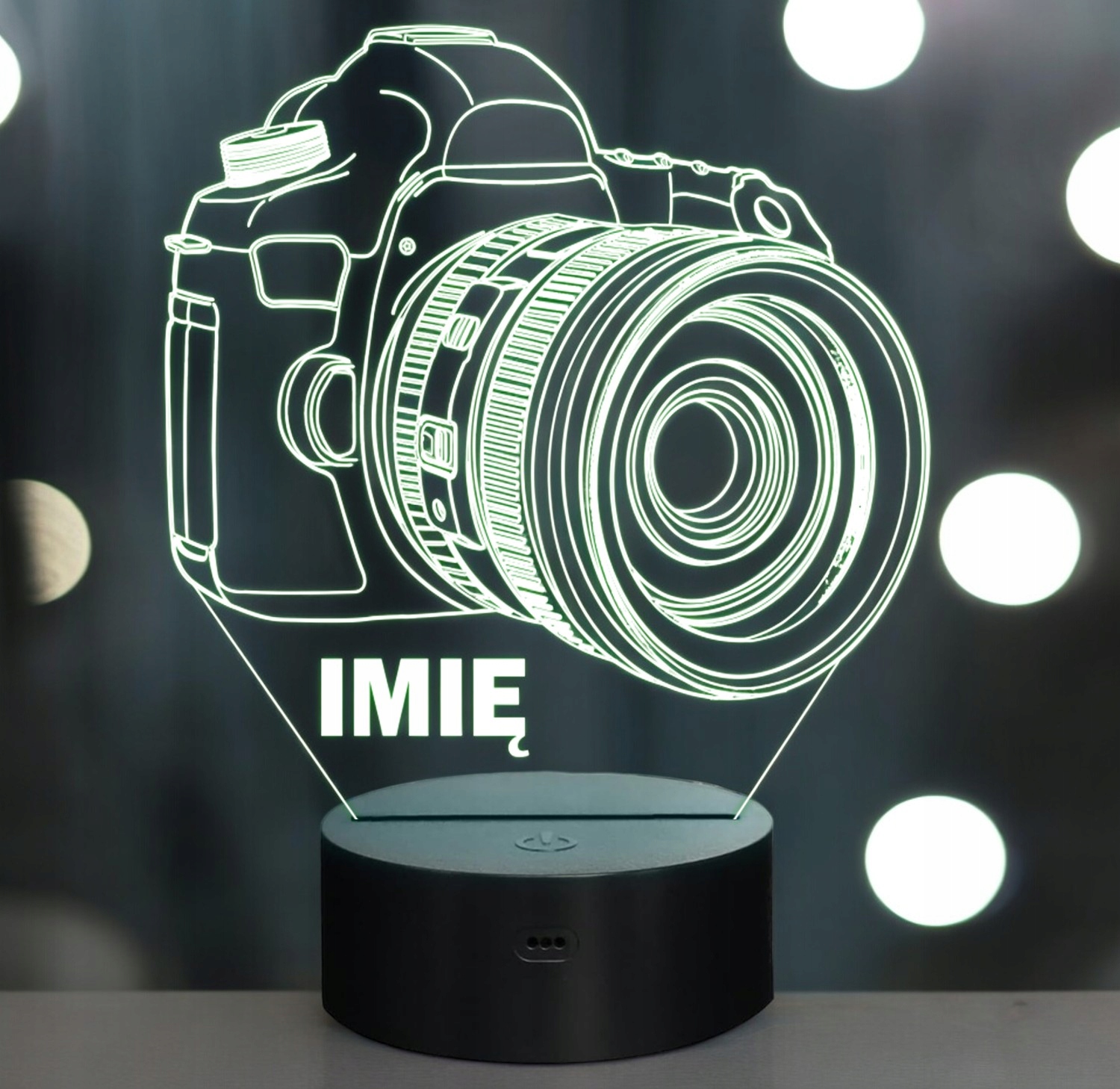 Lampka Nocna LED Aparat 3D Z Imieniem Prezent Foto Marka inna