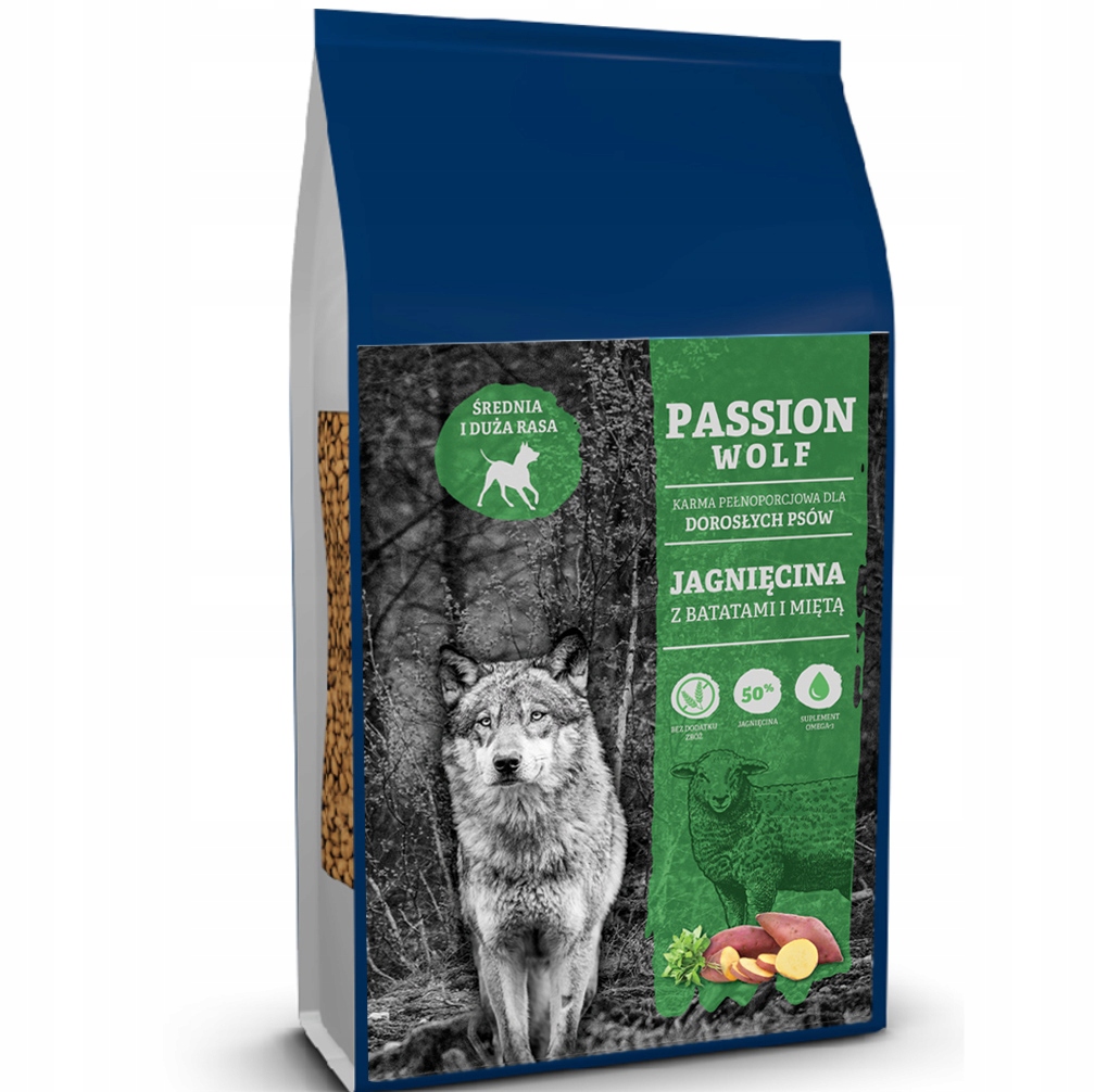 Passion Wolf Adult Medium Large Lamb Jagnięcina z Batatami i Miętą 12kg