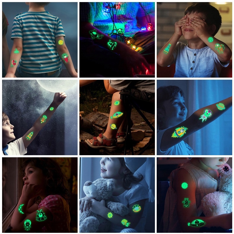 TATUAŻE ZMYWALNE KALKOMANIE ŚWIECĄCE W CIEMNOŚCI JEDNOROŻEC 5 ARKUSZY Rodzaj tatuaże