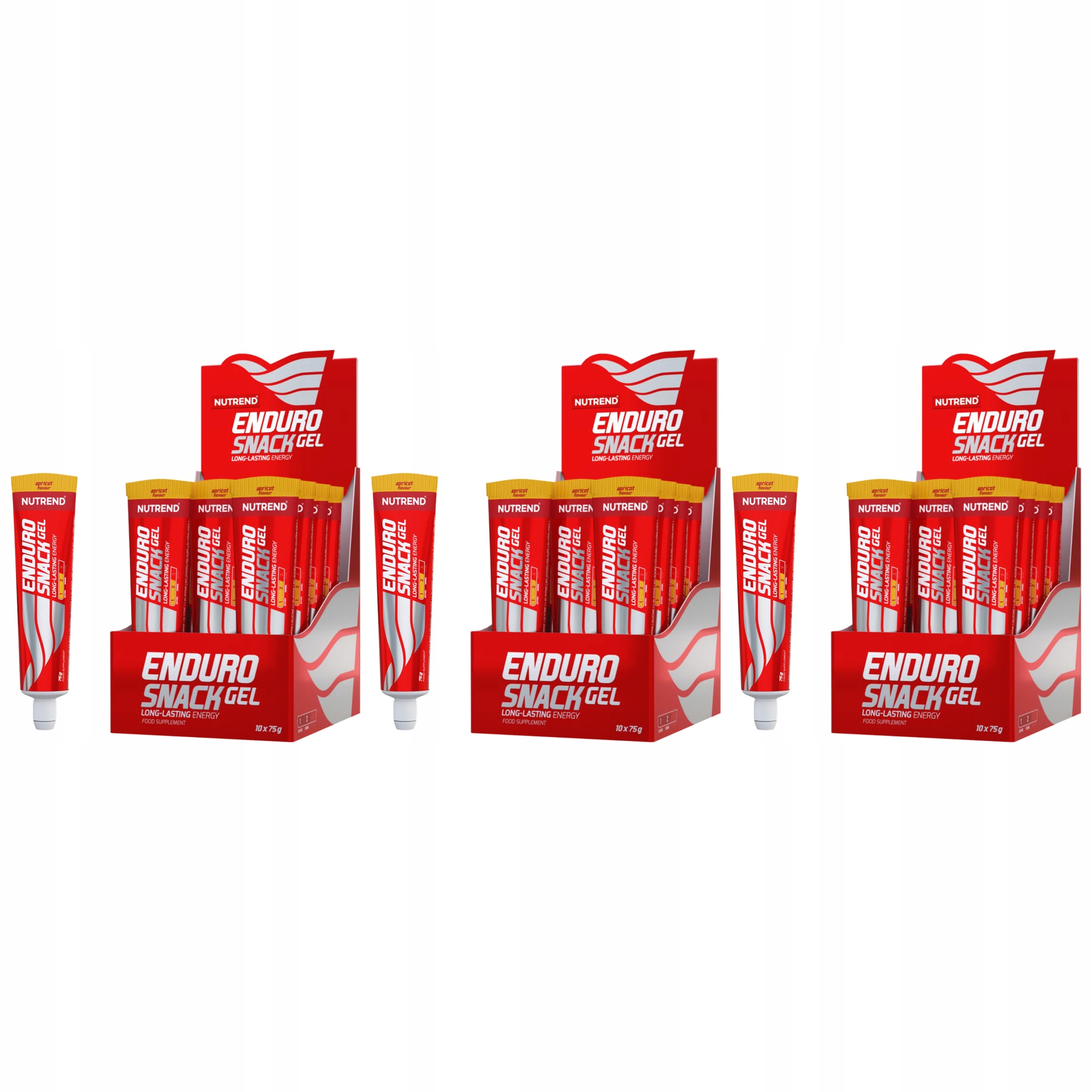 3x Energetický Gel Endurosnack Palatinose Bcaa Vytrvalost 10x75g Nutrend