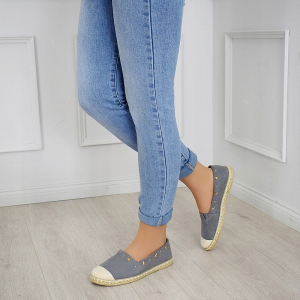 SZARE ESPADRYLE -36- WIOSENNE TENISÓWKI DŻETY NITY Rozmiar 36