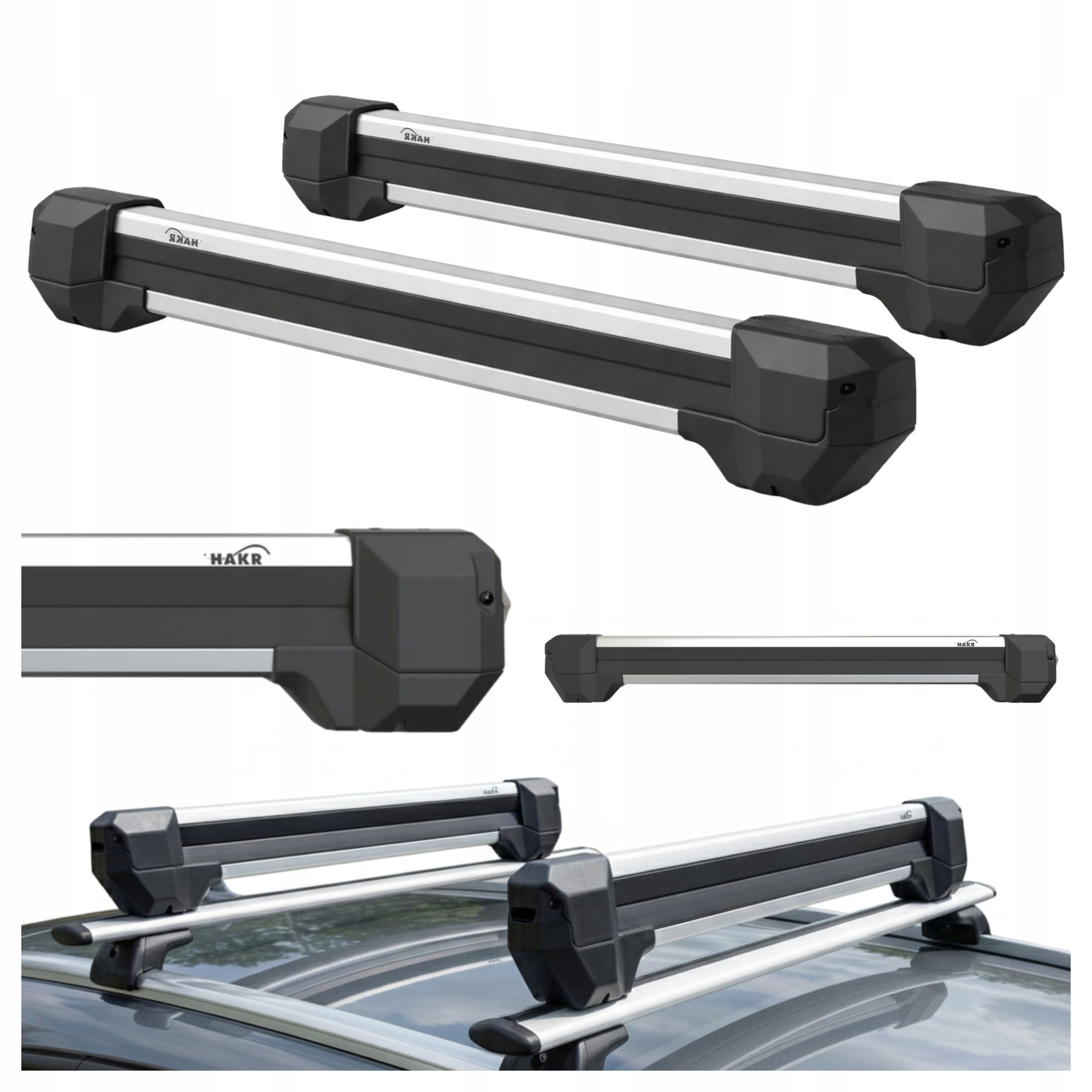 Nosič lyží Hakr 6 párů, držák na lyže, 4 desky, hliník, stříbrný