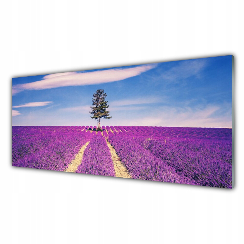 

Obraz nowoczesny 125x50 Pole Lawendy Łąka Drzewo