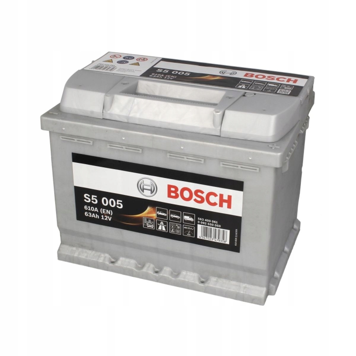 0 092 - Акумулятор BOSCH S5 63AH 610A P+