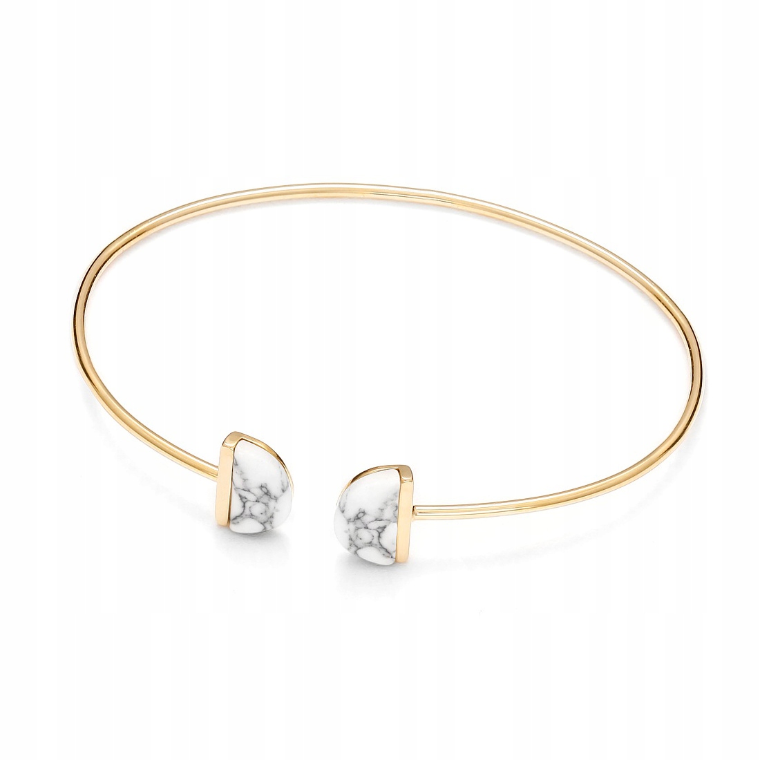 Zlatý pevný mramorový náramek s howlitem Ditta Zimmermann DZB189