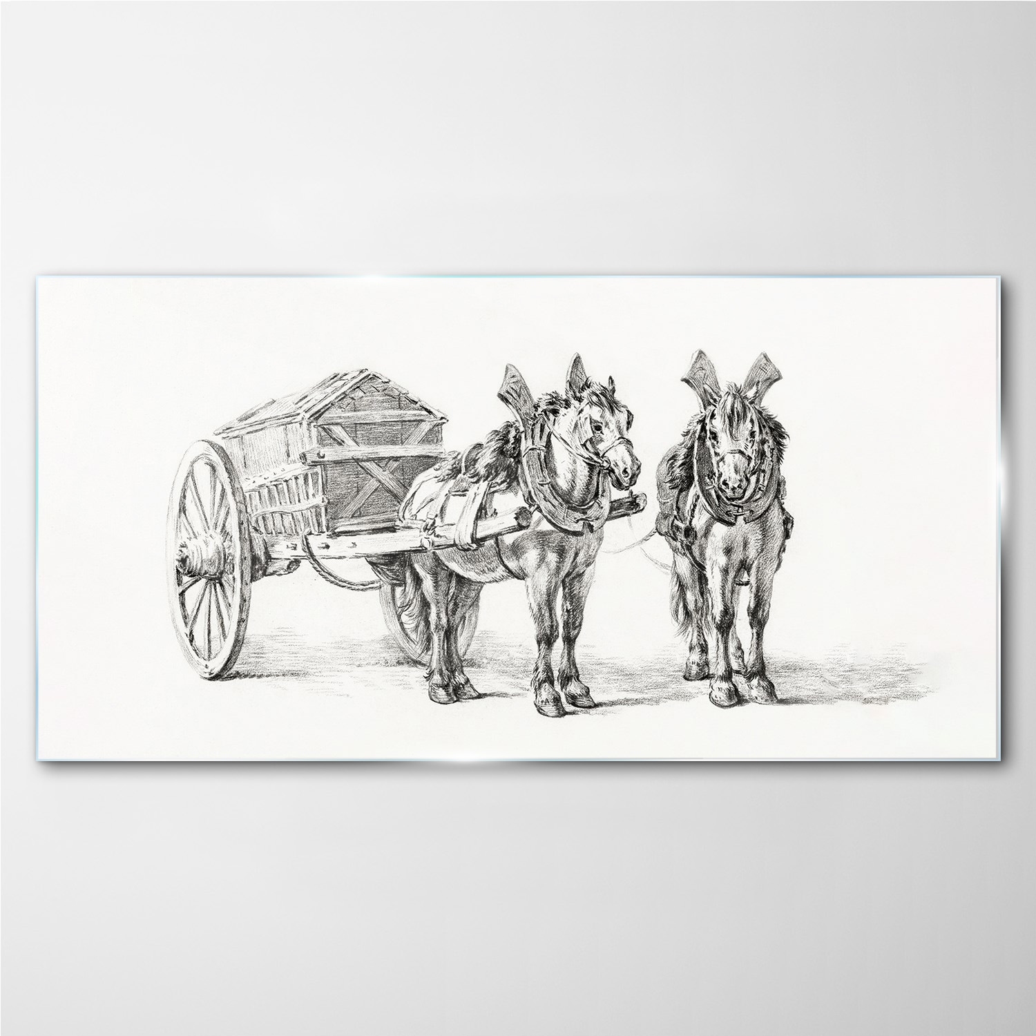

Foto-obraz szklany Zwierzęta konie powóz 140x70 cm