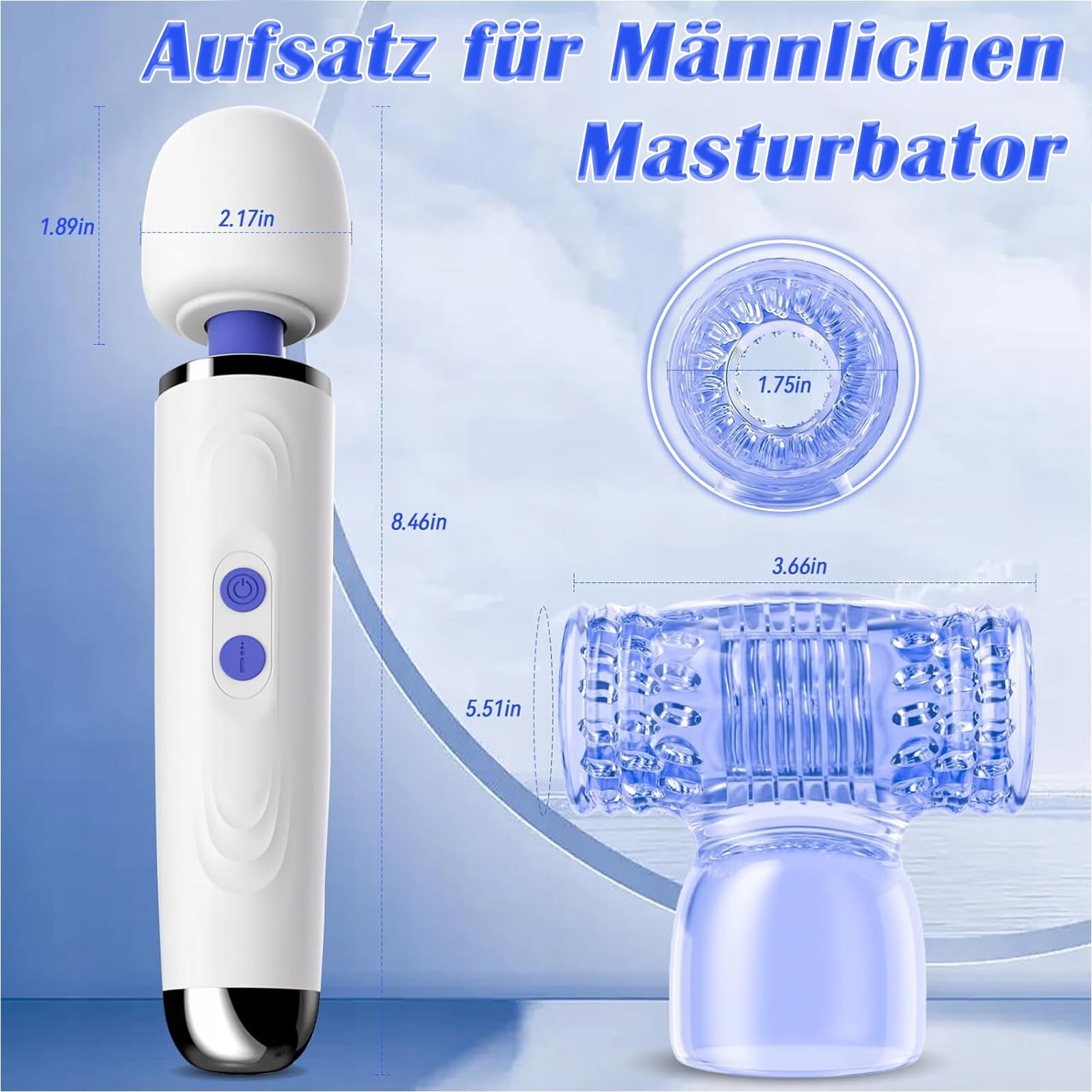 VIBRATOR Massagestab Z Masturbatorem Dla Mężczyzn I Par 9 Trybów Dla Kobiet — miniatura 5