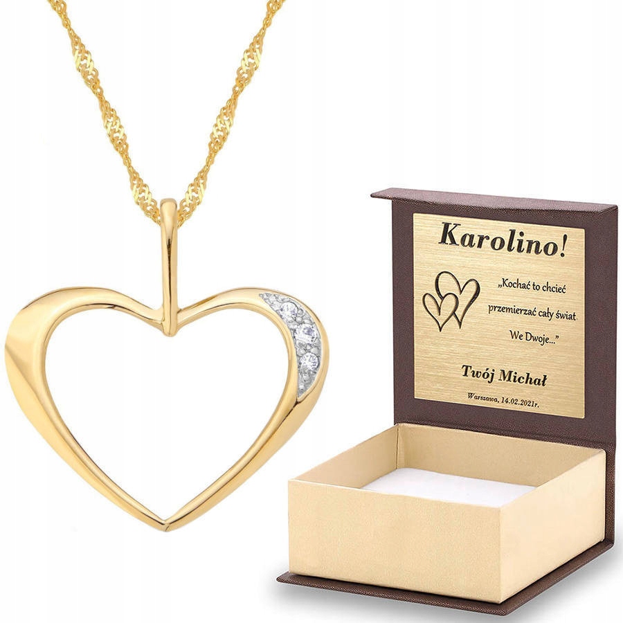 

Srebrny łańcuszek 925 Serce Singapur Grawer