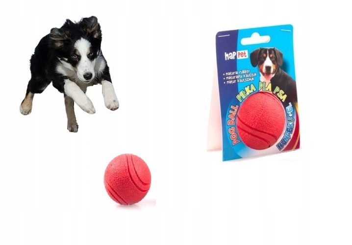 

Piłka kauczukowa dla psa 7cm do zabawy aportowania