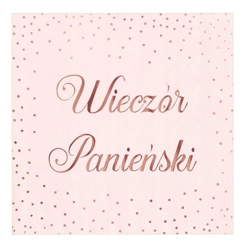 

Serwetki na Wieczór Panieński Róż i Złoto 10szt