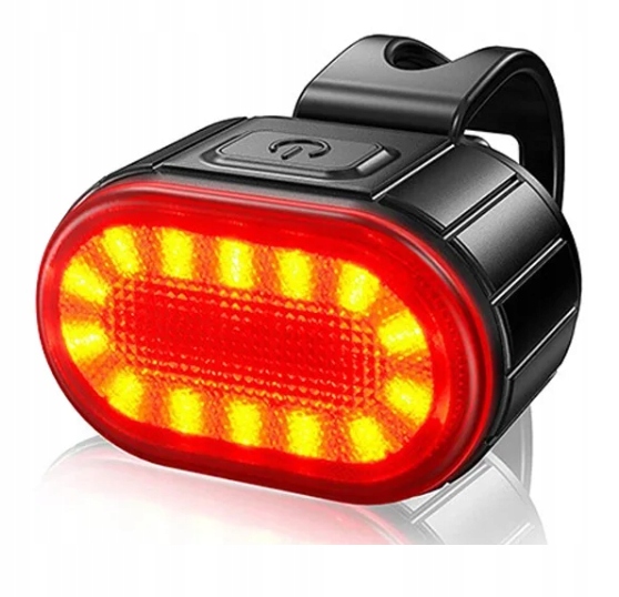 LAMPKA ROWEROWA PRZÓD I TYŁ NA KIEROWNICĘ MOCNA LED USB ŚWIATŁO AKUMULATOR Kolor dominujący czarny