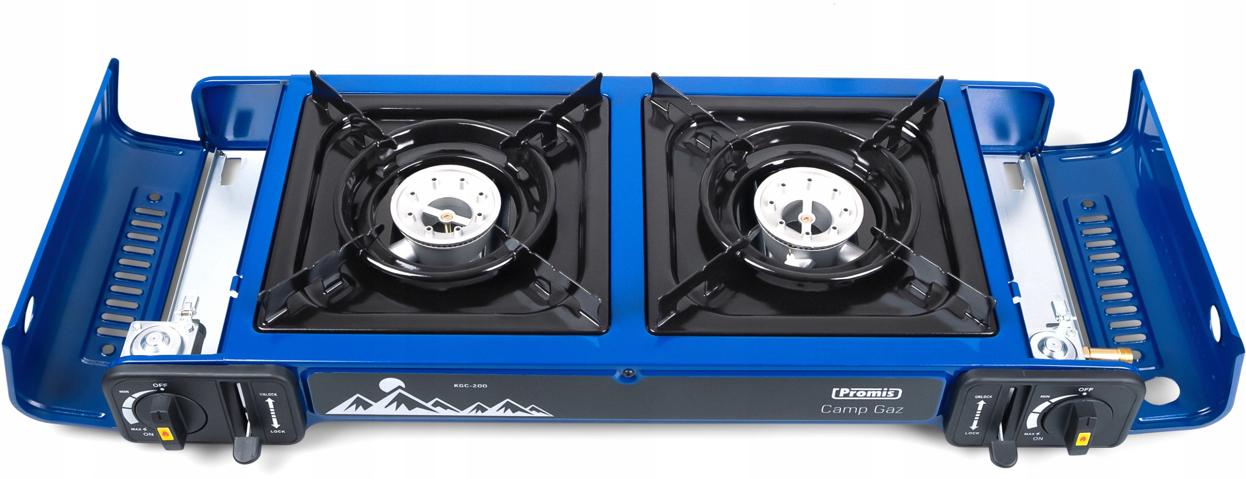 MARKOWA KUCHENKA GAZOWA 2-Palnikowa TURYSTYCZNA 2w1 PROMIS CAMPGAZ+4KARTUSZ Model KGC200_KARTUSZ4