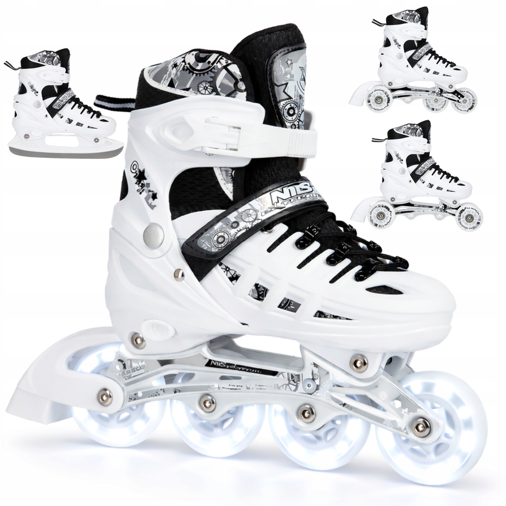 Brusle 2v1 Nastavitelné Kolečkové Brusle Rekreační Led pro dítě 4v1 Nils 39-42