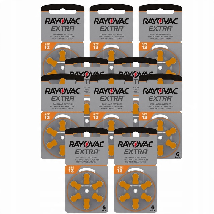 

60x Baterie Słuchowe Rayovac 13 Mf PR70 ZincAir