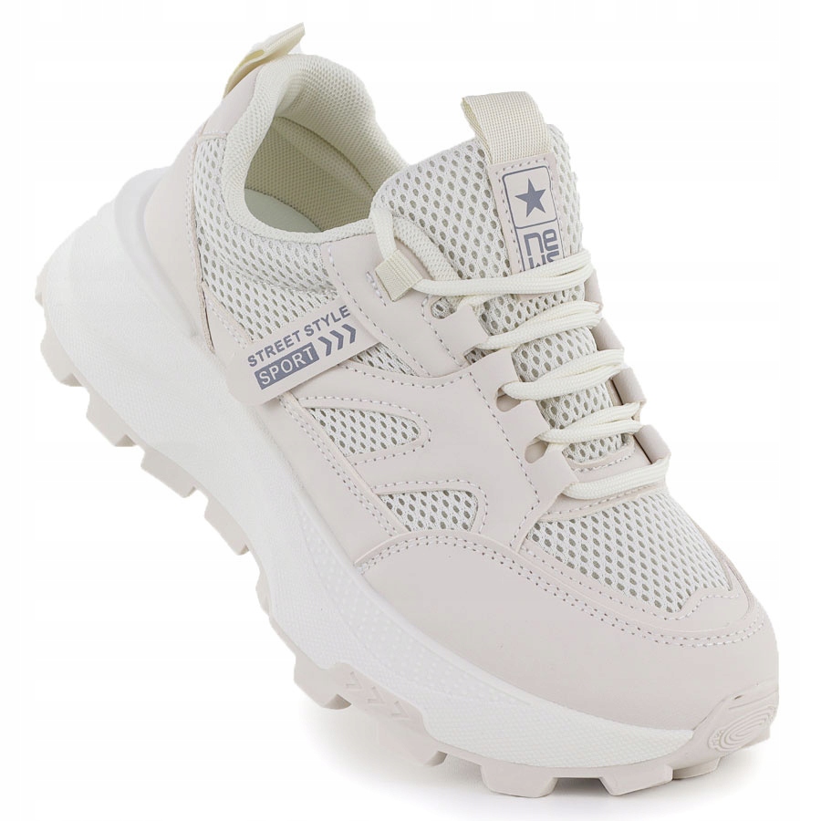 Dámské sportovní tenisky na platformě béžové News 8511 40