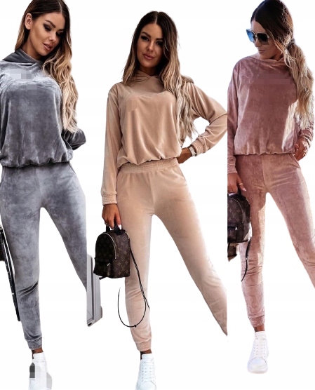 

Komplet dres Welurowy Pudrowy