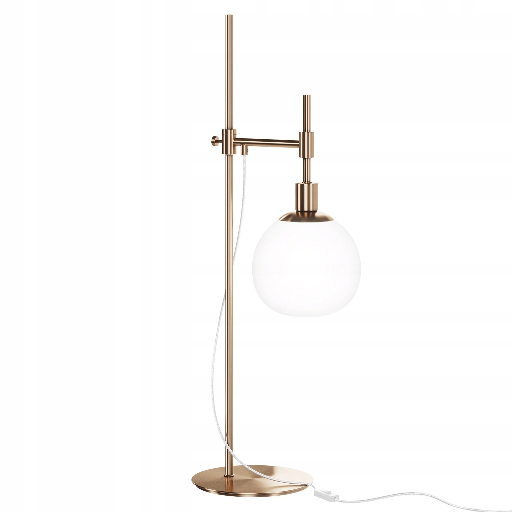 Mosadzná minimalistická biela guľová stolová lampa 65 cm do obývačky Maytoni