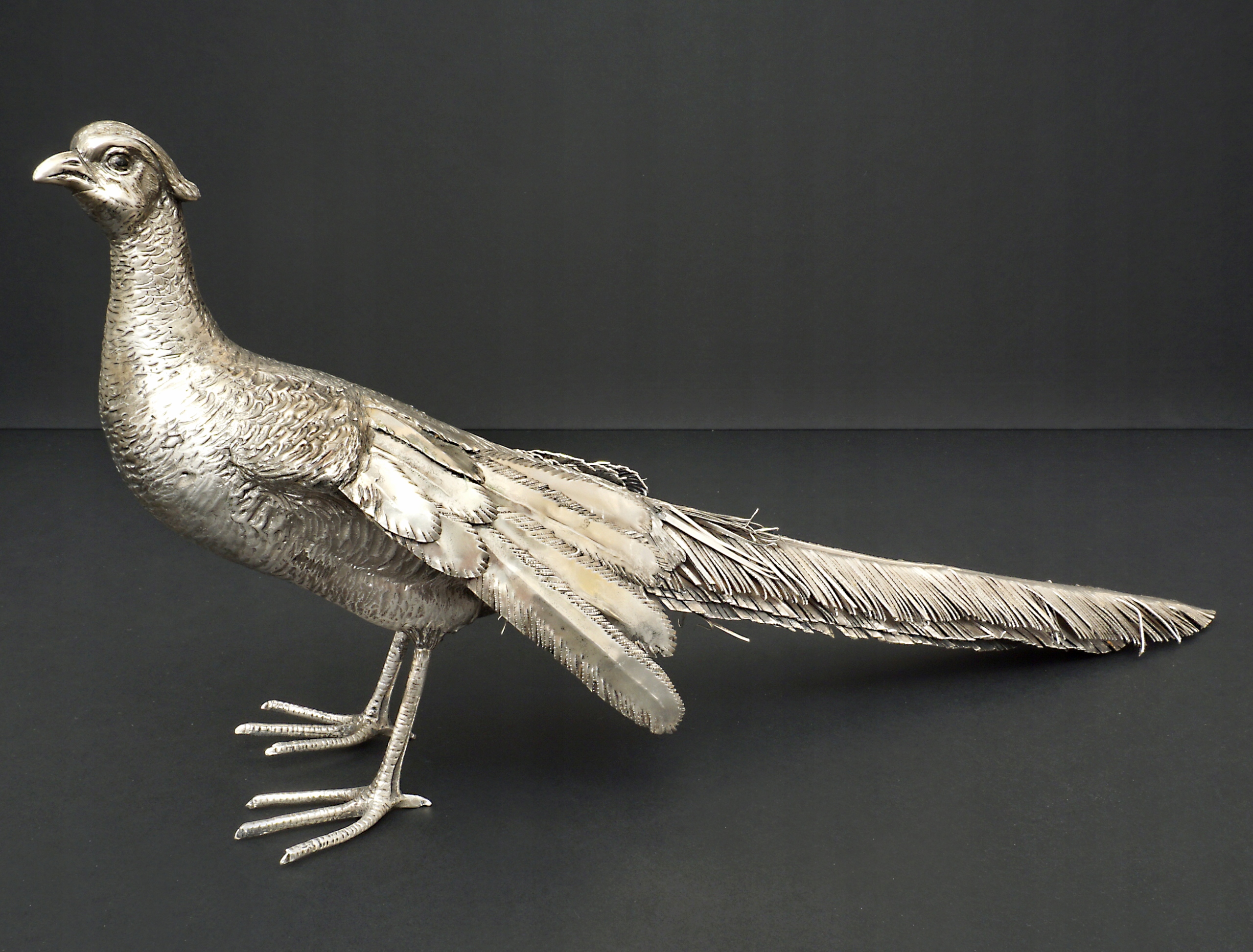 SREBRNA FIGURKA BAŻANTA - 40 cm.