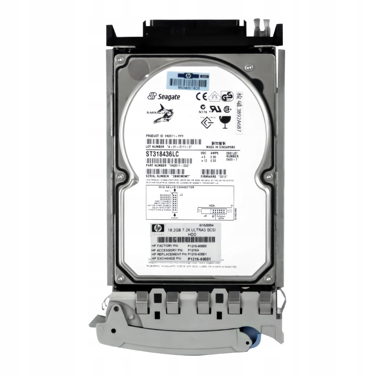 Hp P1216A P1216-60000 18.2GB 7.2K Scsi U160 3.5'' ST318436LC