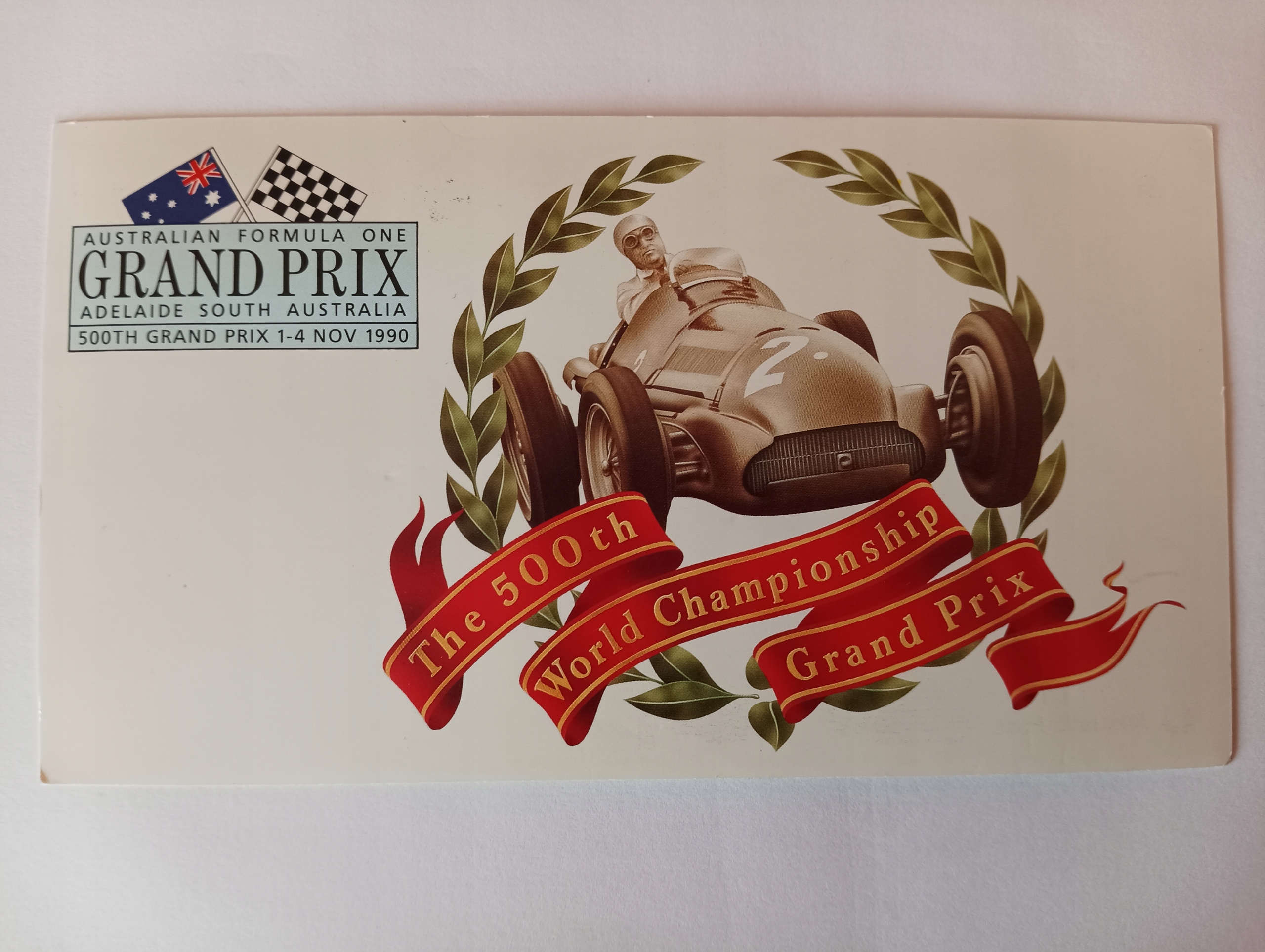 AUSTRALIAN FORMULA ONE - GRAND PRIX - ADELAIDE 1-4 NOV 1990 - KARTKA POCZT.