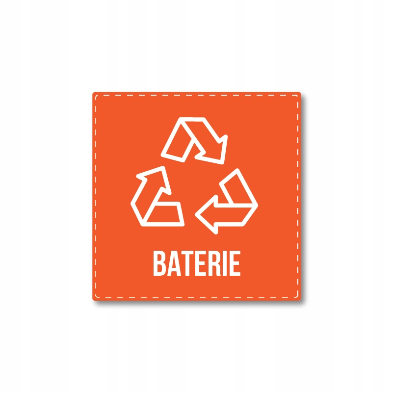 

Naklejka recykling Baterie 15cm