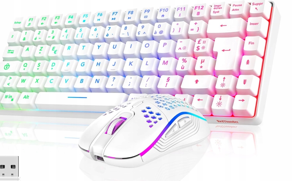 RedThunder K84 francouzská bezdrátová Usb klávesnice a myš Azerty