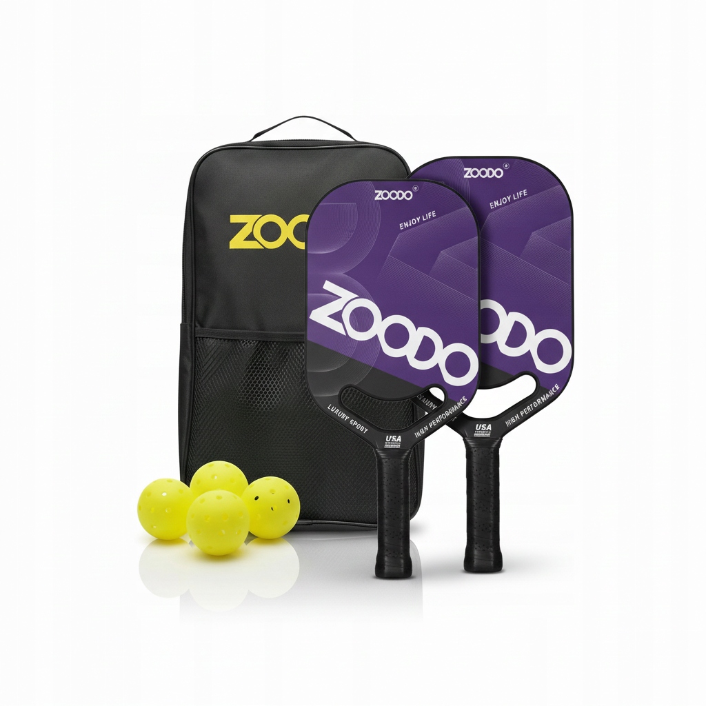 Rakety pro Pickleball Zoodo P8 Smile purple (4 míčky, taška) Usapa