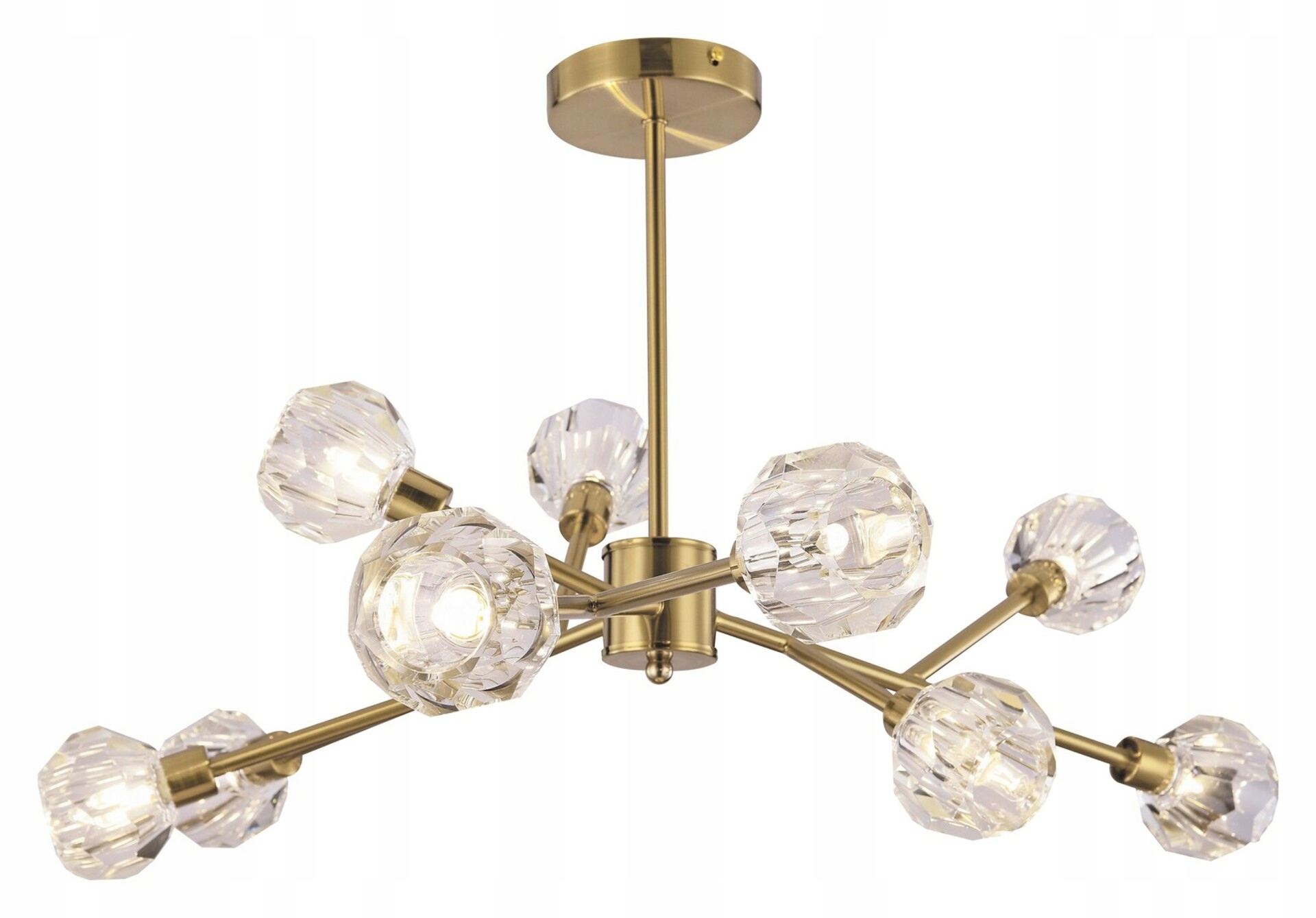 Závesné svietidlo Rabalux Kassia G9 9x5W zlaté, kov/sklo, priemer 615 mm