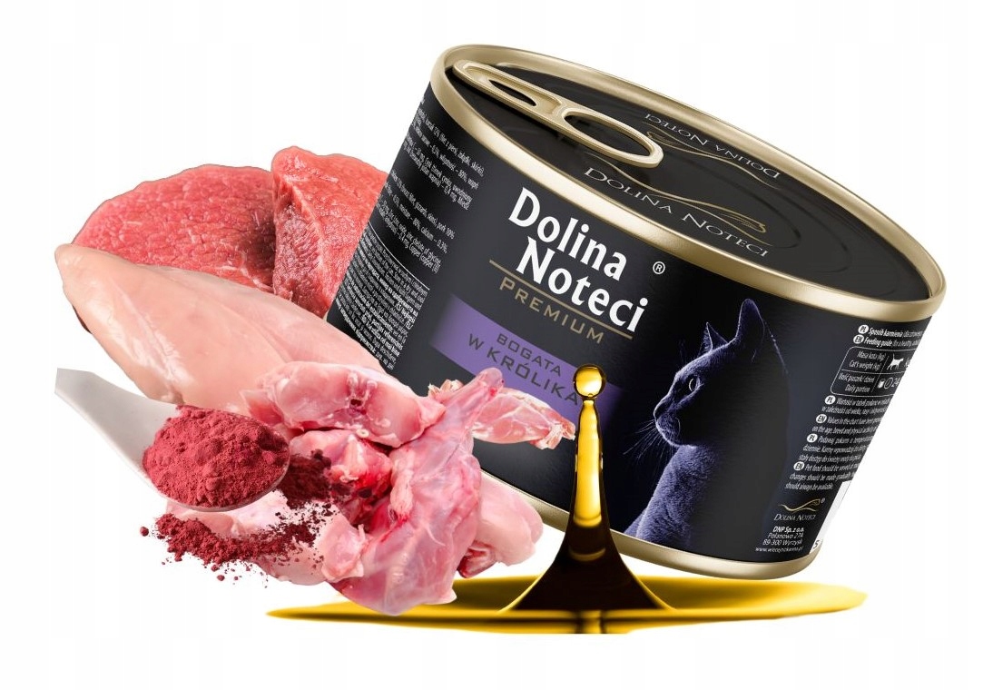 Levně 6x Dolina Noteci Premium pro kočky bohatá na králíky 185 g