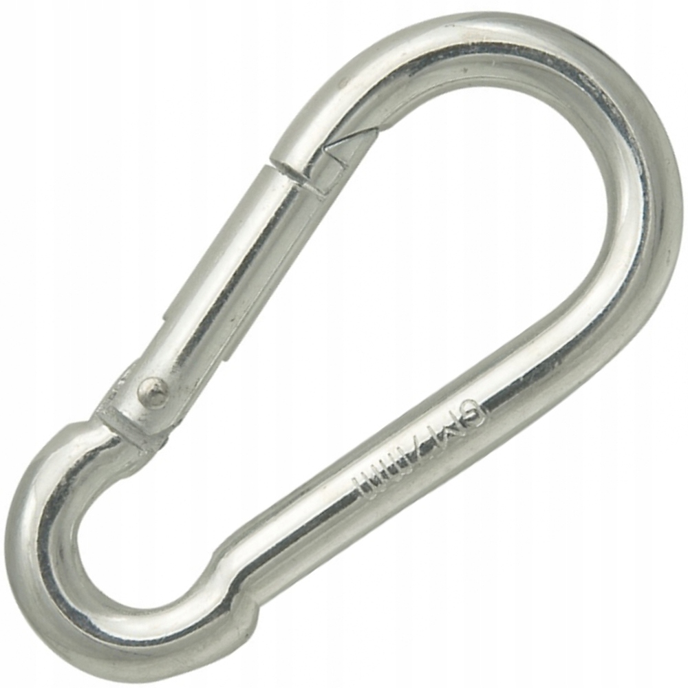 Karabińczyk Metalowy Ocynkowany Strażacki Stalowy ocynk Din 5299C 50x5 mm