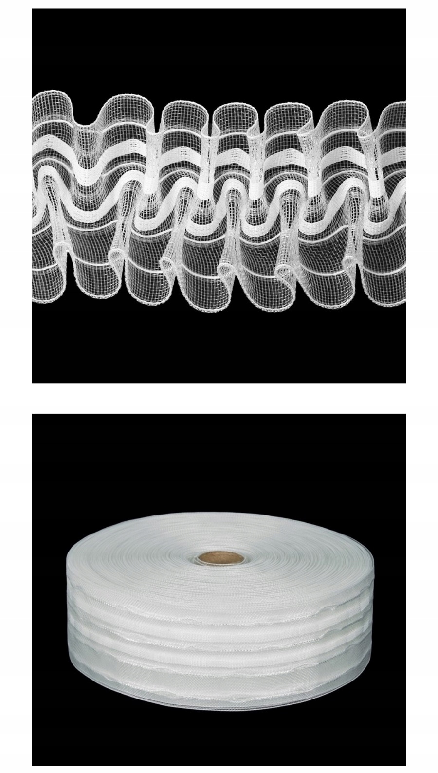 TAŚMA marszcząca żyłkowa transparentna wałek 50m