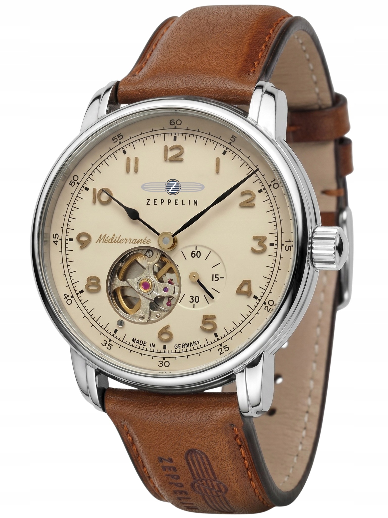 Nový Originální Pánské hodinky Zeppelin Mediterranee 9666-5 Automatik s páskem