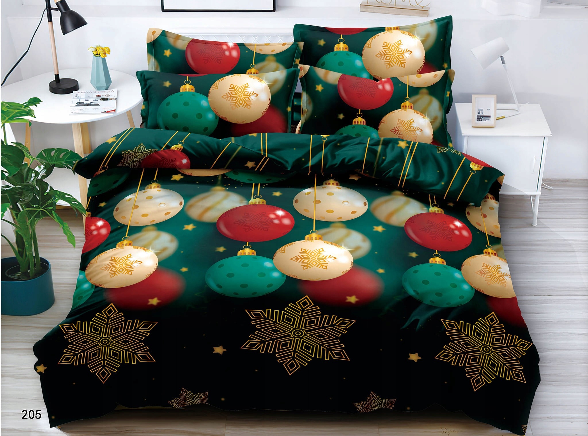 

Pościel Świąteczna 3D Satyna Bawełniana160/200 4cz