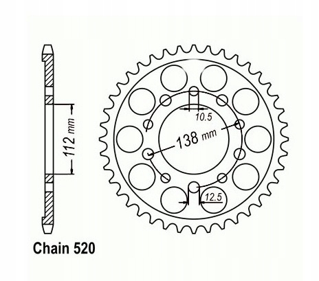 

Zębatka 39 Honda Nc 700 750 Integra Nc 750 Vultus