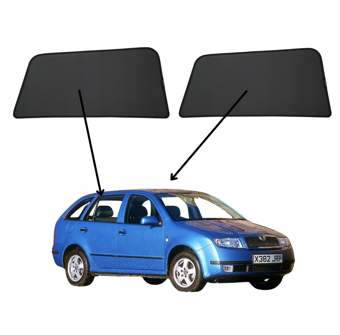 Protislnečné clony do Škoda Fabia I, 1999-2007, Combi, magnety, sada 2ks