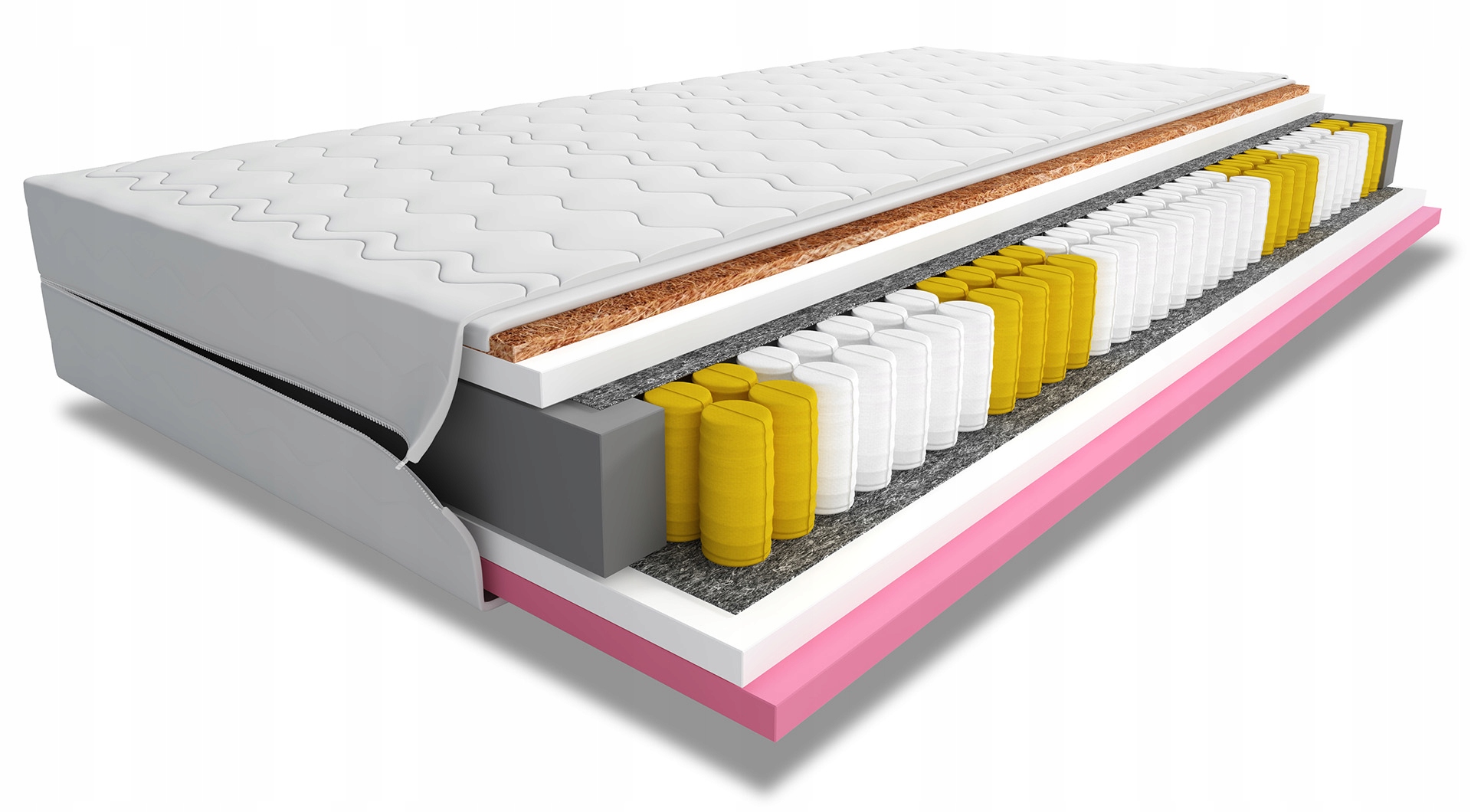 Taštičková Matrace Helro Pocket Coconut 90x200 H2 H4 Oboustranně prošívaná