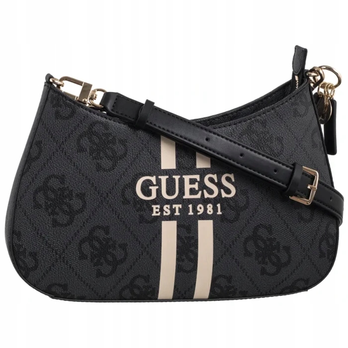 Dámska malá kabelka Guess Noelle II Top Zip Shoulder Bag HWOS96 čierna