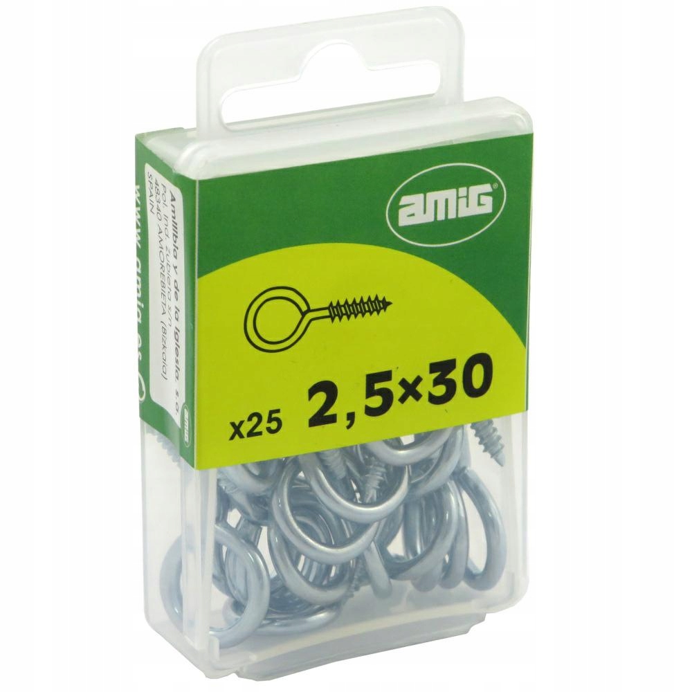 

Haczyk pełny oczkowy Wkręt cynk. oczko wew. 10mm