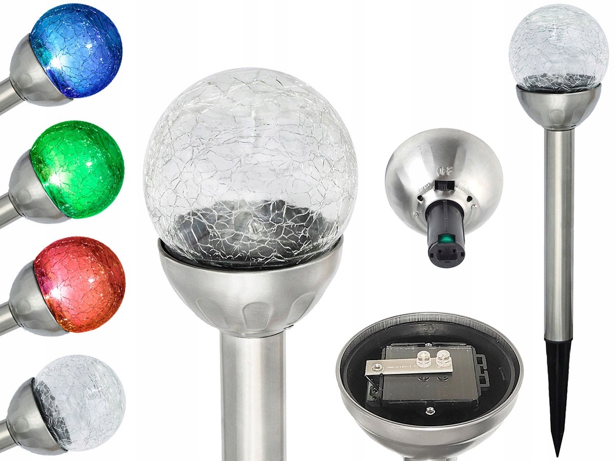 

lampa solarna 2LED Biały/ Kolor szklana Kula P-482