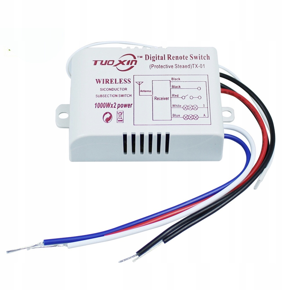 WŁĄCZNIK RADIOWY 230V ZDALNE STEROWANIE 2x1000W Stan opakowania oryginalne